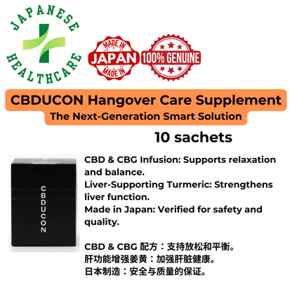 CBDUCON – Make yesterday that you drank too much never happen! Hangover care supplement containing CBD｜Made from Medigro LLC
